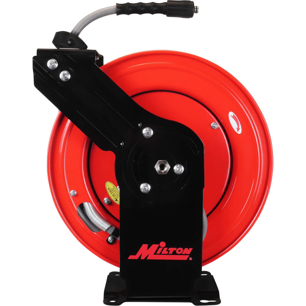 Milton 1/4 Inch x 50 Ft All-In-One Pressure Washer Hose Reel with Poly Braided Hose, large image number 6