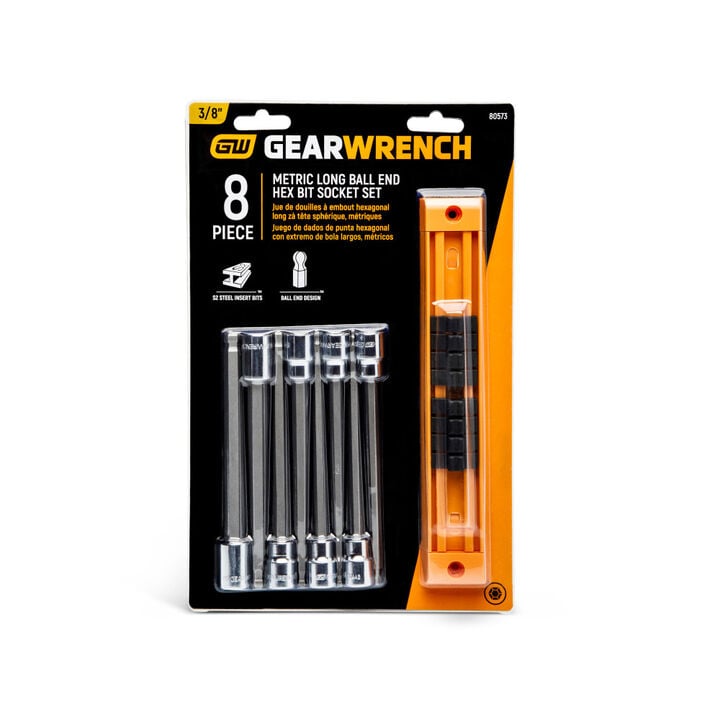 GEARWRENCH 8Pc 3/8-in Drive Long Ball End Hex Bit Metric Socket Set, large image number 1