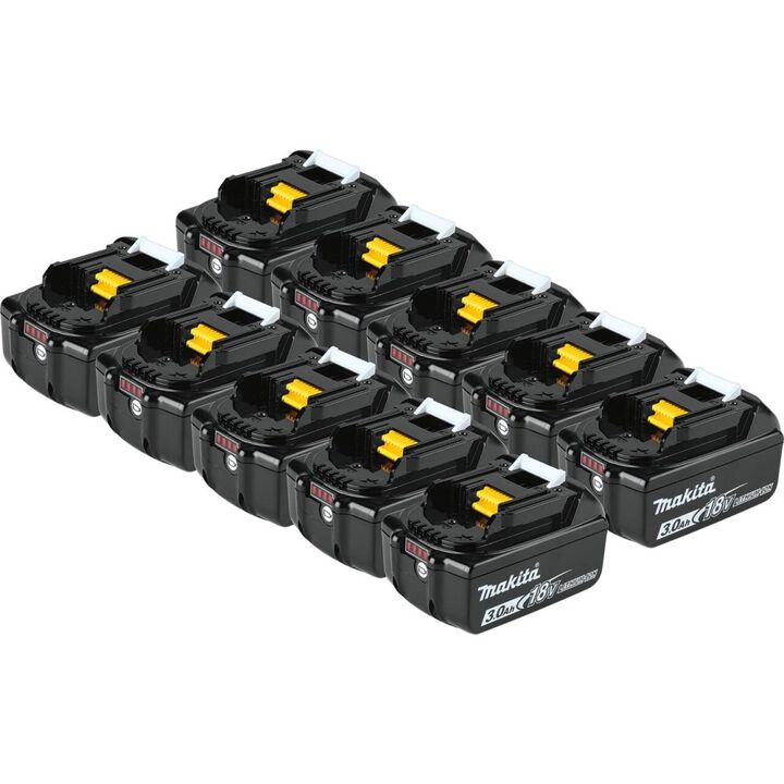 Makita 18V LXT 18V 3Ah Lithium Ion Power Tool Battery Pack with Fuel Indicator (10 Pack)