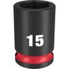 Milwaukee Impact Socket 3/8in Drive 15mm Standard 6 Point, small image number 1