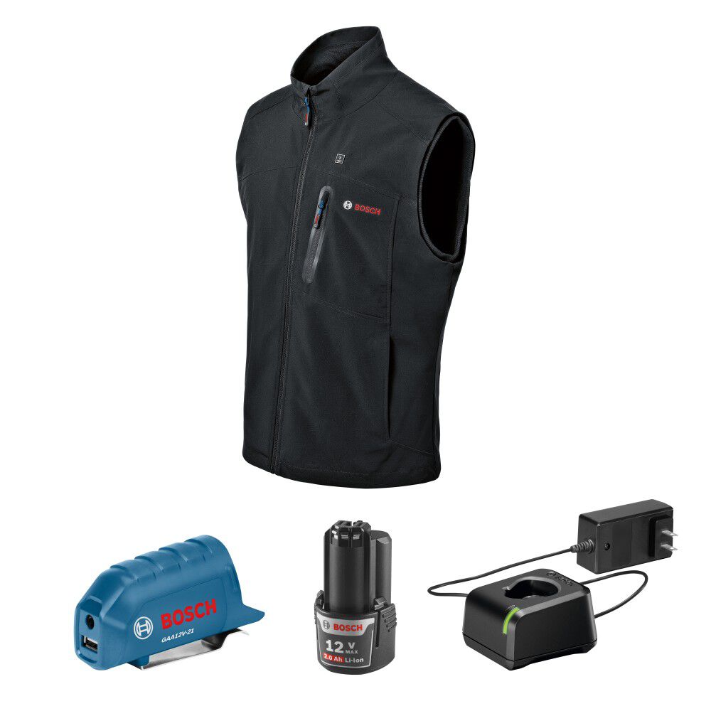 Bosch 12V Max Heated Vest Kit, Black, Medium, Reconditioned Size Medium – GHV12V-20MN12-RT