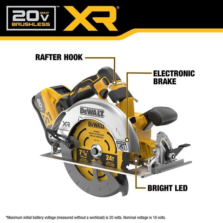 DEWALT 20V MAX XR 7-1/4 Inch Circular Saw Kit with XR POWERPACK, large image number 3