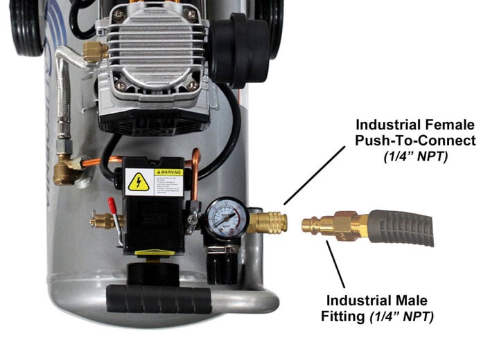 California Air Tools Quiet Oil-Free Corded 1HP 4.7 Gallon Portable Air Compressor with Wheels, large image number 12