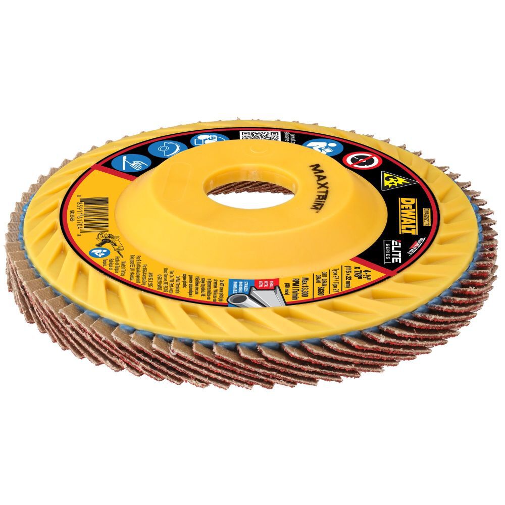 DEWALT 4 1/2in X 7/8in 80G T27 XP Ceramic Trim Flap Disc, large image number 5