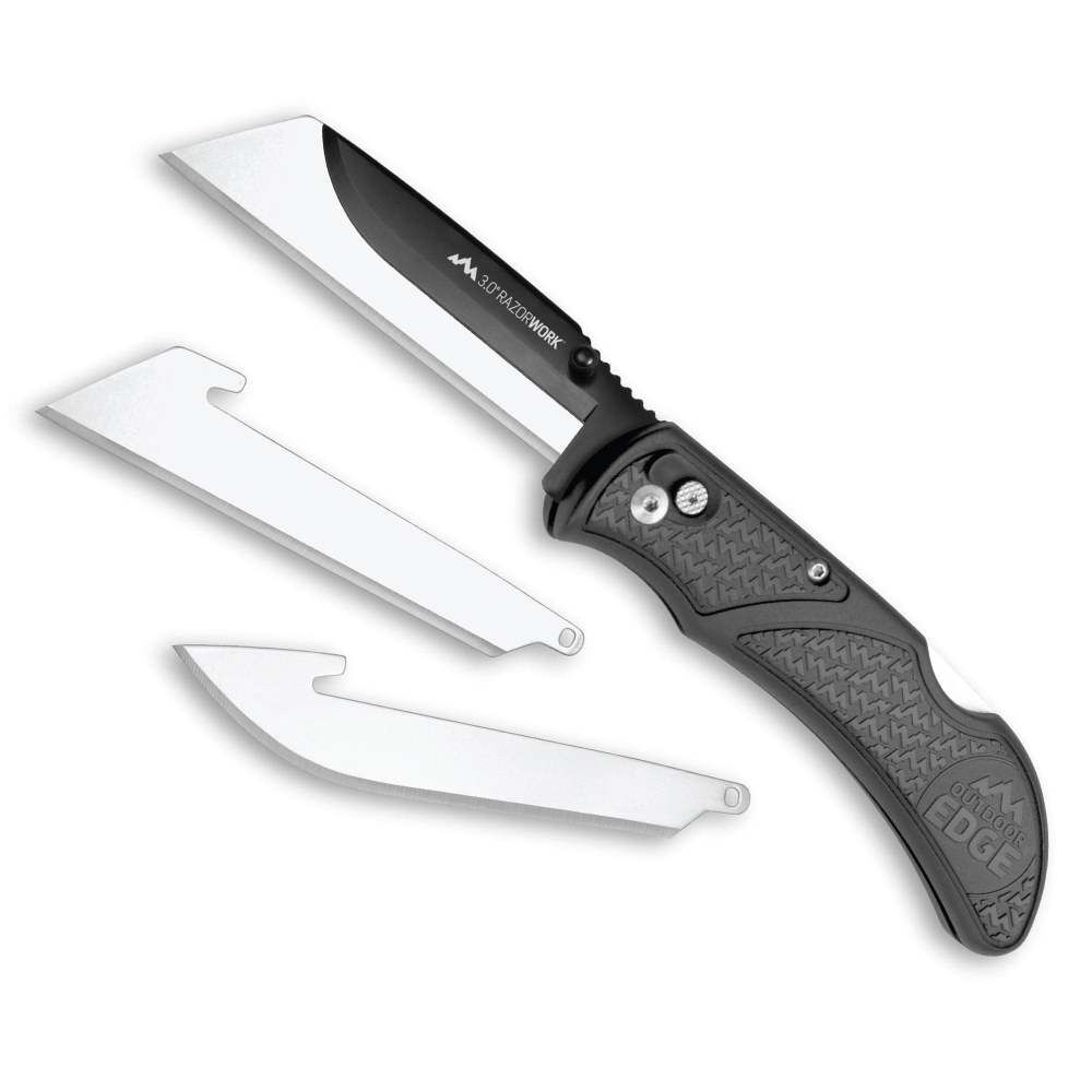 Outdoor Edge RazorWork Folding Knife Gray 3in with 3 Blades, large image number 1