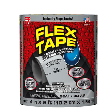 Flex Seal Flex Tape Rubberized Waterproof Tape 4 In. x 5 ft. - Gray