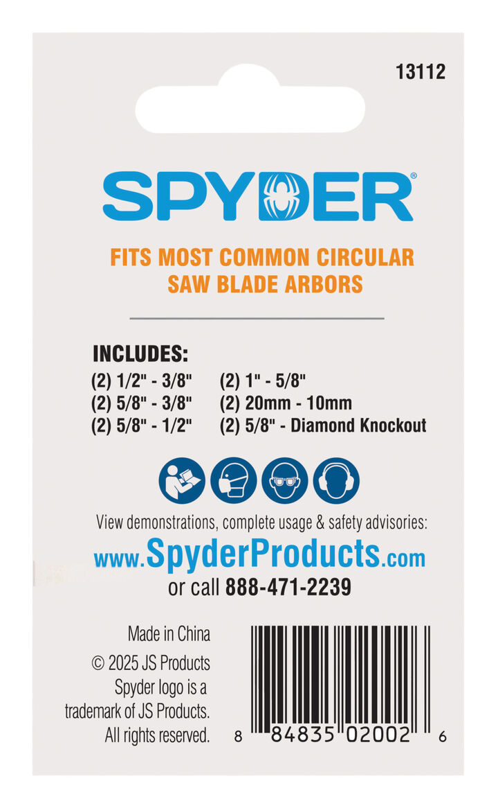 Spyder Arbor Bushing Kit for Circular Saw Blades, 12 Pieces, large image number 3