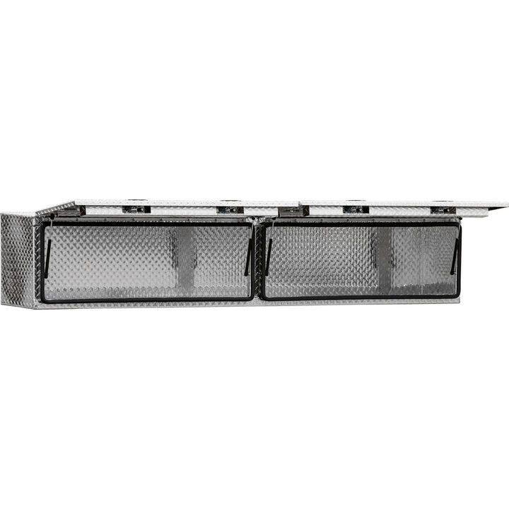 Buyers Products Company 16x13x96 Inch Diamond Tread Aluminum Topsider Truck Box with Flip-Up Doors, large image number 2