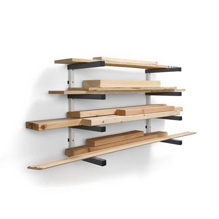 Bora Portamate Wall Mounted Storage Rack 4 Level Gray/White, large image number 7