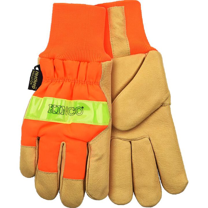 Kinco Hi-Vis Orange Grain Pigskin Palm Glove Medium