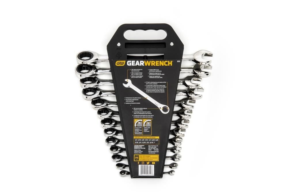GEARWRENCH 13 Pc 72-Tooth 12 Point Ratcheting Combination SAE Wrench Set, large image number 11