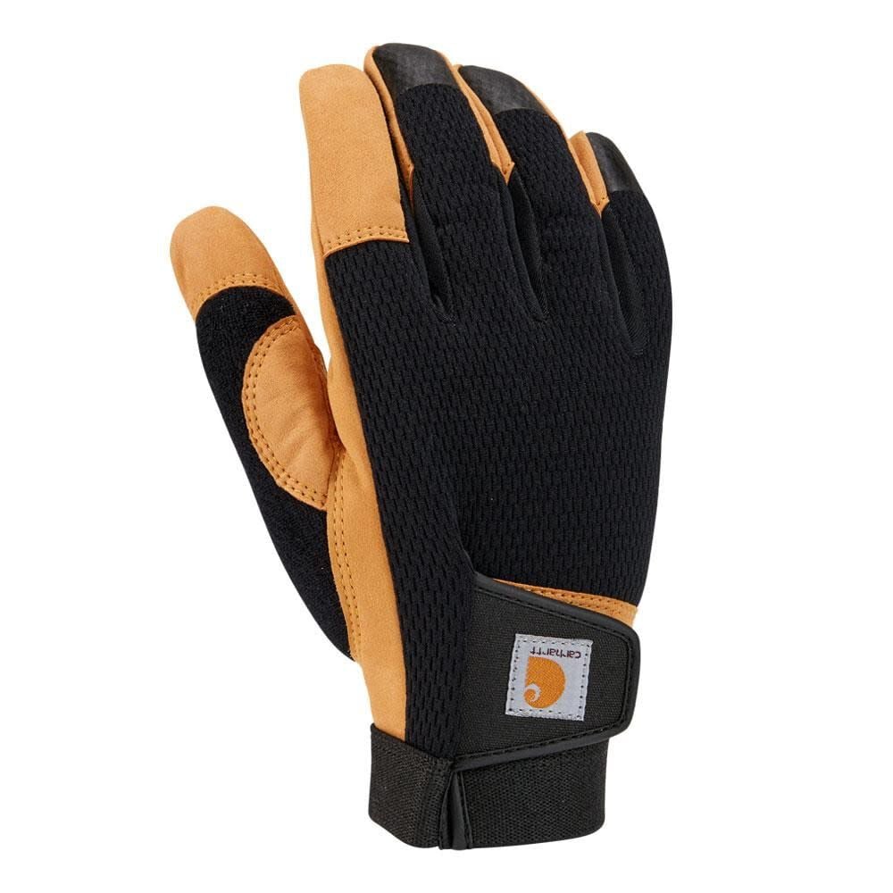 Carhartt Synthetic Leather High Dexterity Touch Sensitive Secure Cuff Gloves - Black Barley