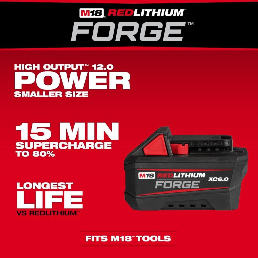 Milwaukee M18 REDLITHIUM FORGE XC 18V 6Ah Lithium Ion Power Tool Battery Pack with Fuel Indicator, large image number 2