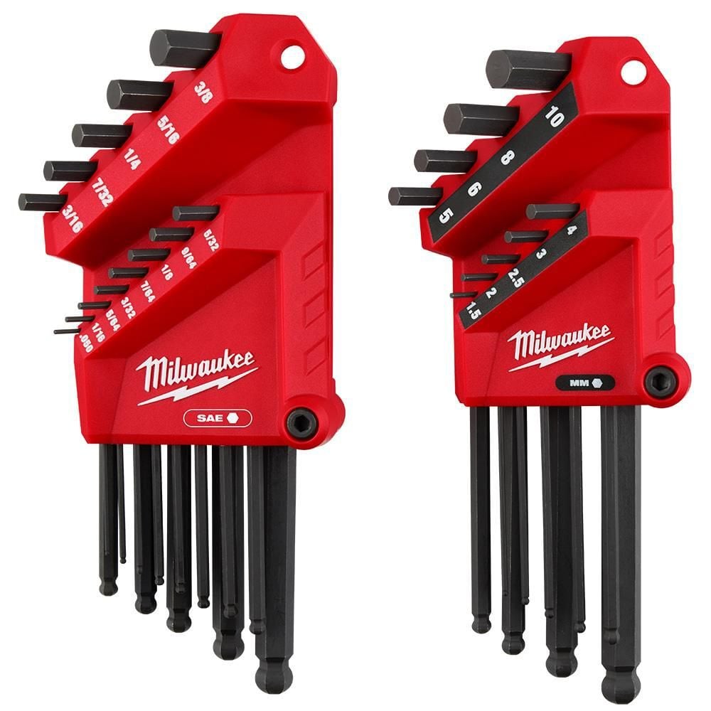 Milwaukee 22 Key Ball End L-Key Set SAE/Metric, large image number 1