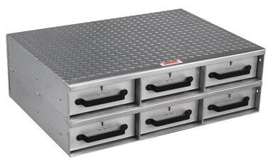 Crescent JOBOX 6 Drawer Short Floor Heavy-Duty Aluminum Drawer Storage 36inW x 12inH x 26inL