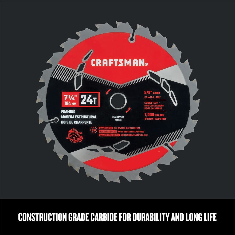 CRAFTSMAN 7-1/4 Inch 24T Framing Saw Blade, large image number 3