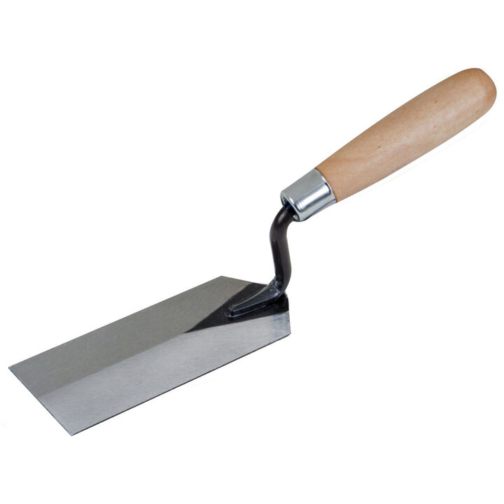 Kraft Tool Co Hi-Craft 5 Inch x 2 Inch Margin Trowel with Wood Handle