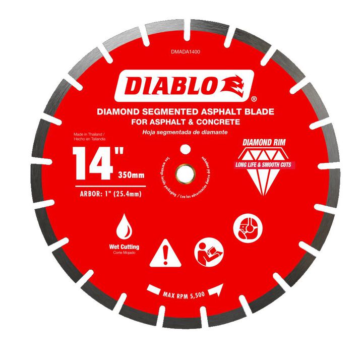 Diablo Tools 14 Inch Segmented Diamond Blade for Asphalt