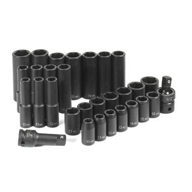 Grey Pneumatic 1/2in Drive 30 Piece Standard/Deep Metric Set