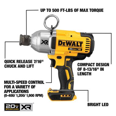 DEWALT 20V MAX XR 7/16in Impact Wrench with Quick Release Chuck (Bare Tool), large image number 2