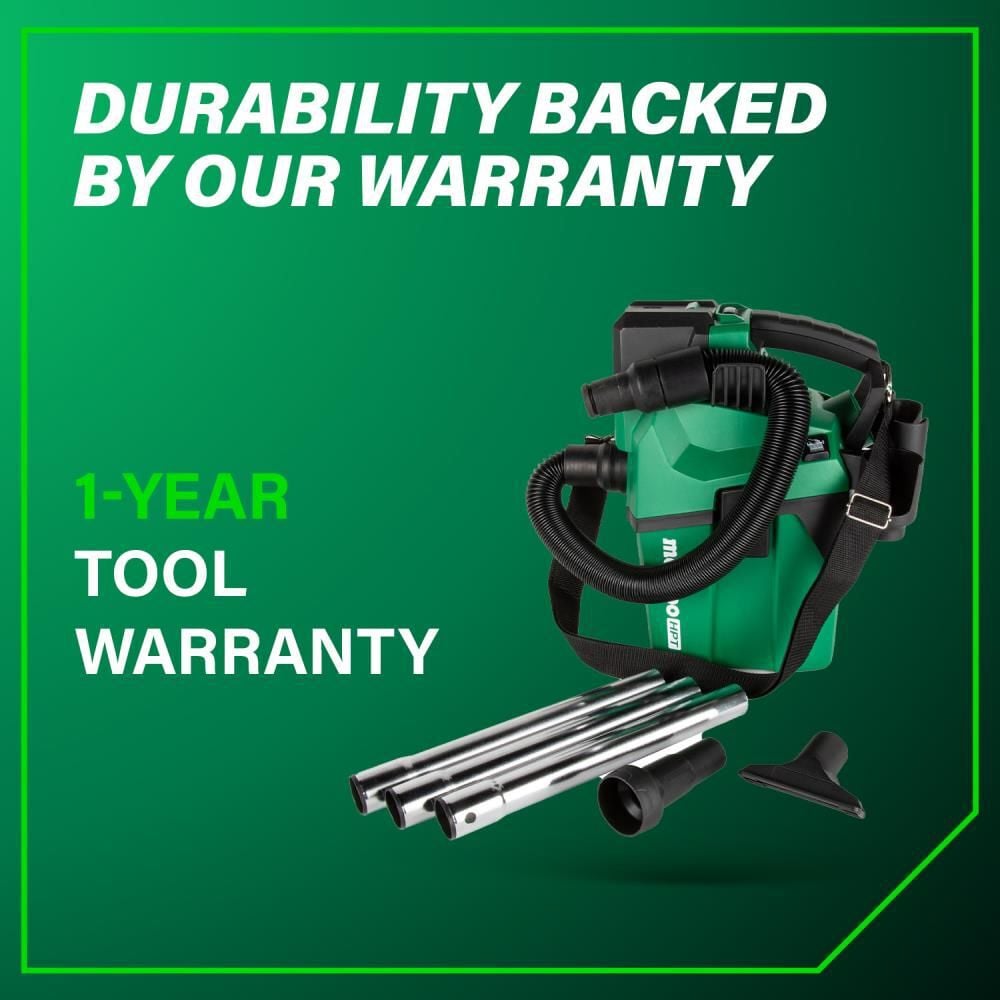 Metabo HPT 18V MultiVolt Cordless 1.6 Gallon Wet/Dry HEPA Vacuum (Bare Tool), large image number 10