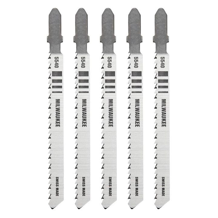 Milwaukee 4in 10TPI T-Shank Wood High Carbon Steel Jigsaw Blades 5pk, large image number 8