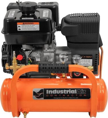 Industrial Air Compressor 6.5 HP 4 Gallon 155 PSI Kohler Gas Powered Oil Free Portable