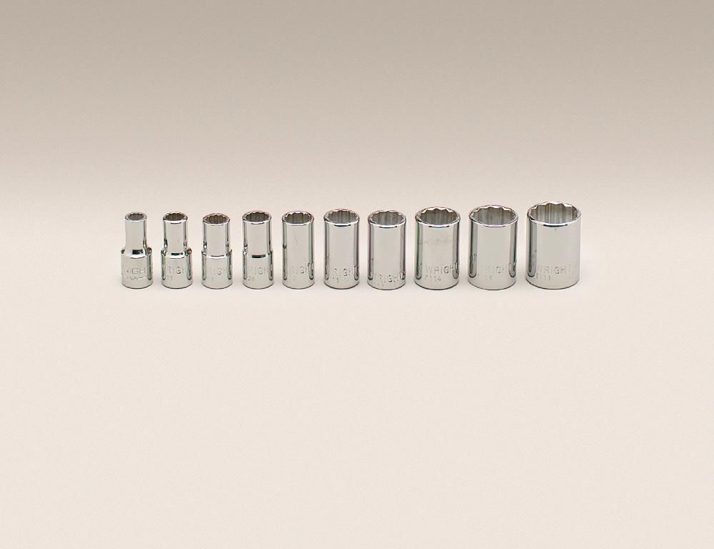 Wright Tool 1/4 In. Drive 10 pc. 12 pt Socket Set, large image number 1