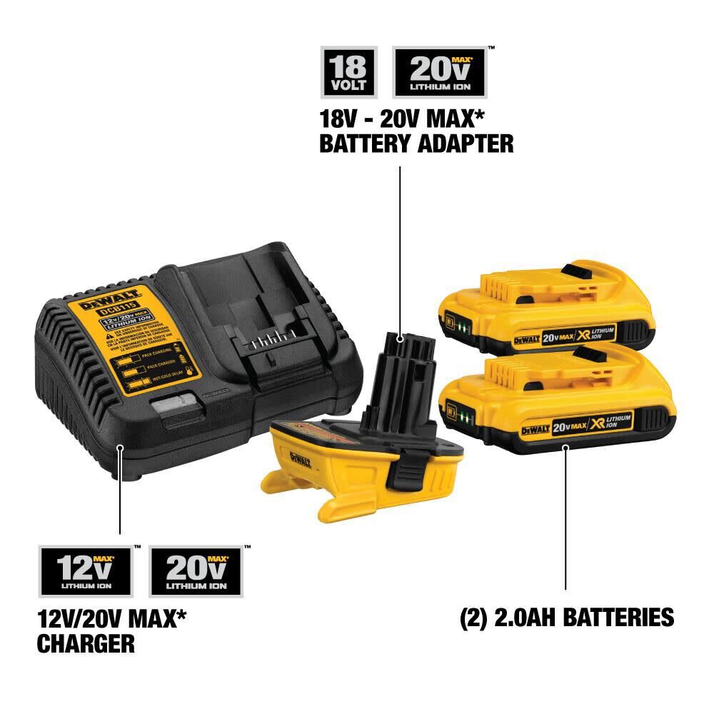 DEWALT 18V 20V Adapter Battery Combo Kit DCA2203C Acme Tools