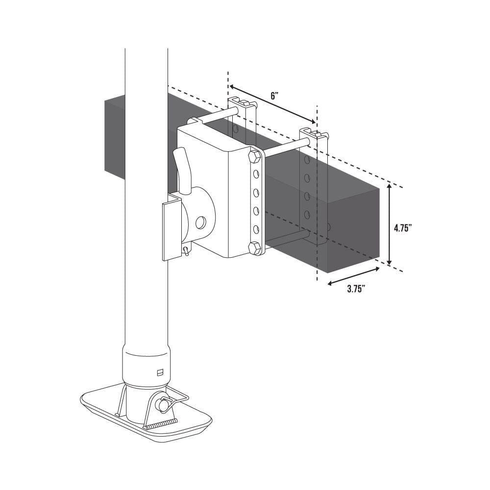 Trailer Valet JX 5000 lbs Side Mounted Drill Jack 14in Travel, large image number 3