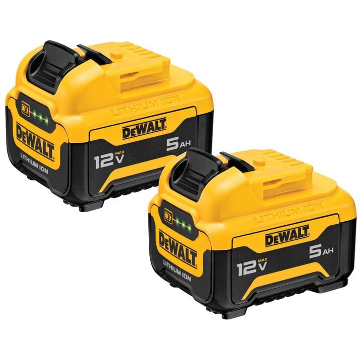 DEWALT 12V MAX 12V 5Ah Lithium Ion Power Tool Battery Pack with Fuel Indicator (2 Pack)