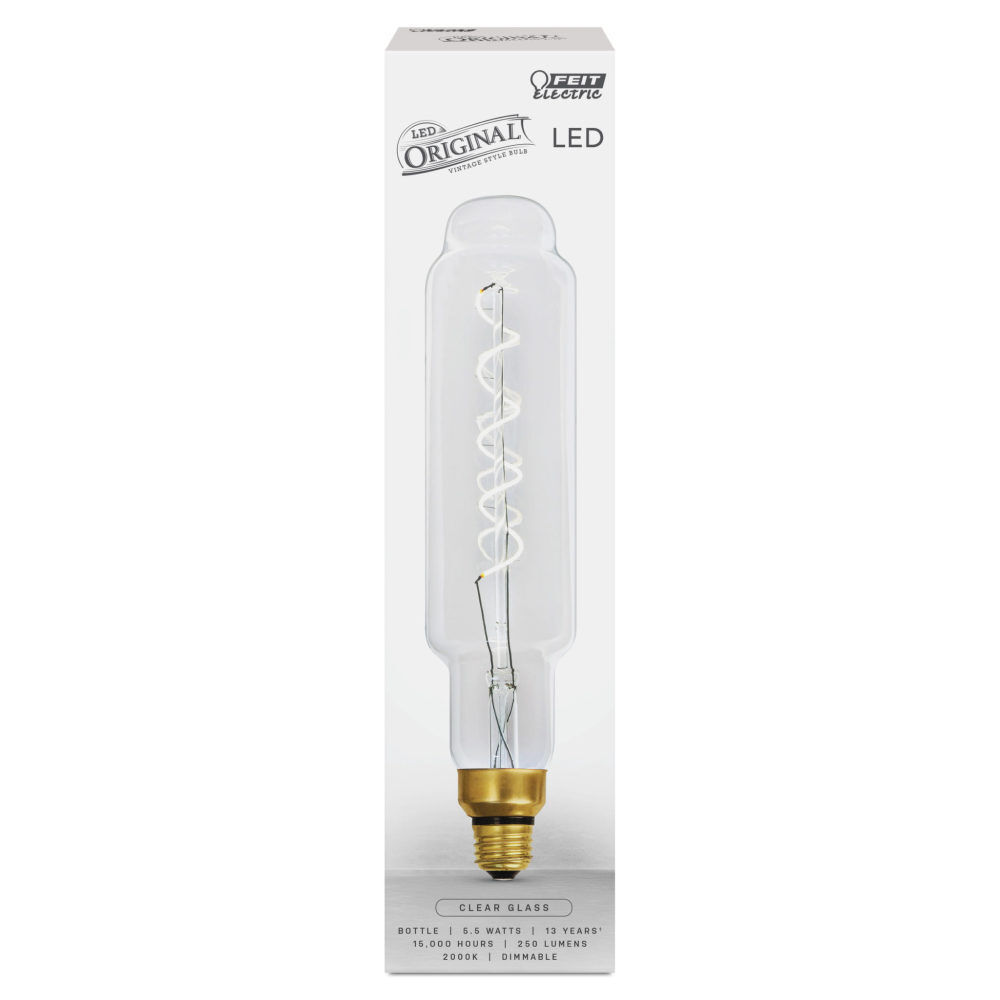 Feit Electric 60W 2000K Dimmable Filament Bottle LED Bulb 1Pack, large image number 2