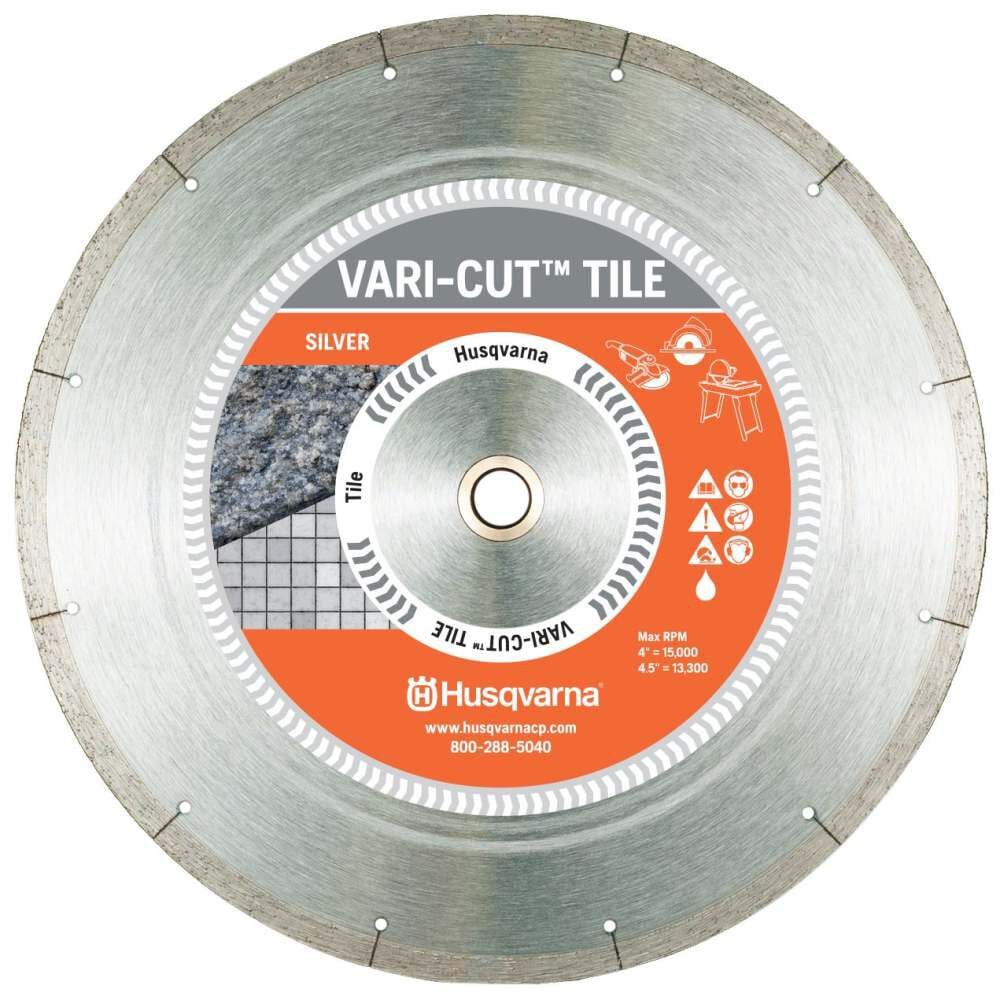 Husqvarna Construction VARI-CUT TILE 4 Inch Continuous Rim Diamond Blade for Porcelain Tile and Ceramic, large image number 2