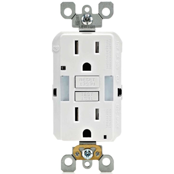 Leviton SmartlockPro GFCI Outlet 15A 125V Duplex White NEMA 5-15R, large image number 0