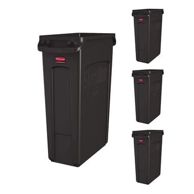 Rubbermaid Vented Slim Jim 23 Gallon Brown High-Quality Resin Container