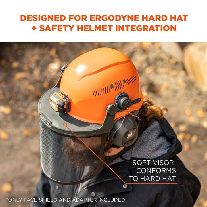 Ergodyne Gray Mesh Face Shield for Hard Hat & Safety Helmet, large image number 1