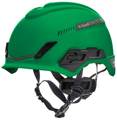MSA Safety Works V Gard H1 Safety Helmet Trivent Green Fas Trac III PIvot