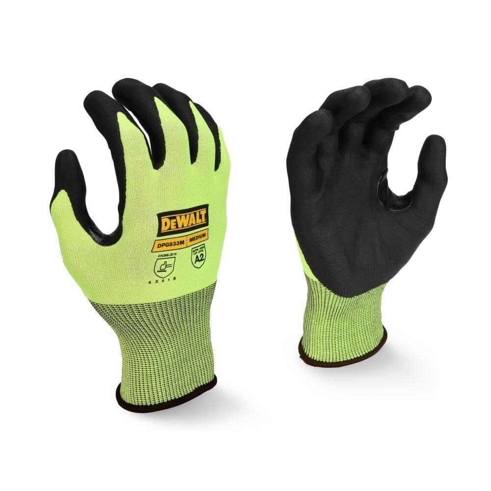 DEWALT HPPE Cut Touchscreen Glove, Hi-Vis, Size XL – DPG833XL