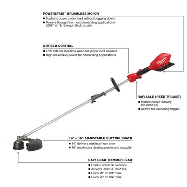 Milwaukee M18 FUEL String Trimmer (Bare Tool) with QUIK-LOK Attachment Capability, large image number 2