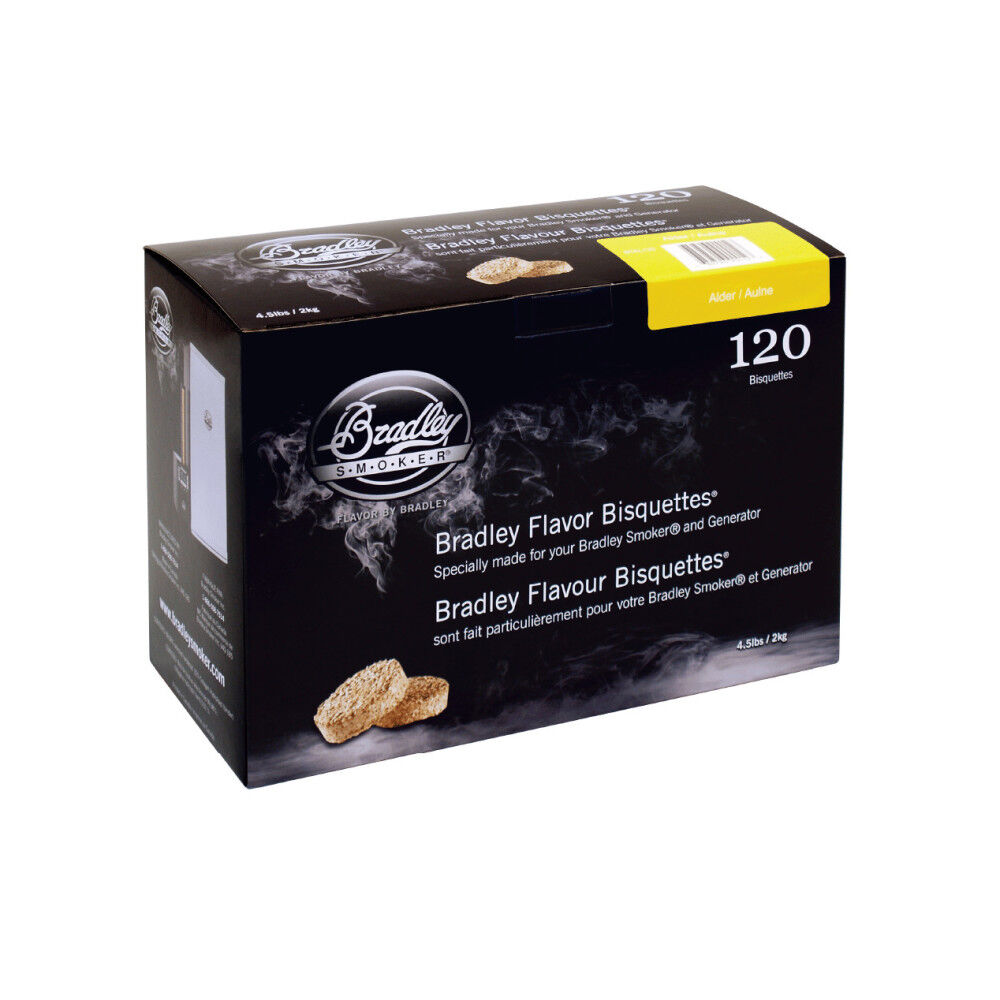 Bradley Smoker Smoking Bisquettes Alder Wood 120 Pack – BTAL120
