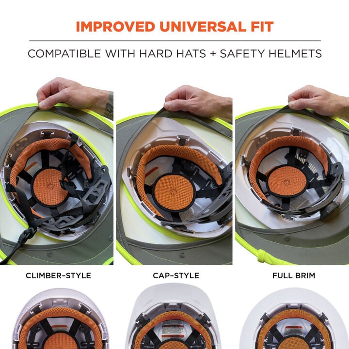 Ergodyne Universal Hard Hat Brim with Neck Shade, Orange, large image number 2