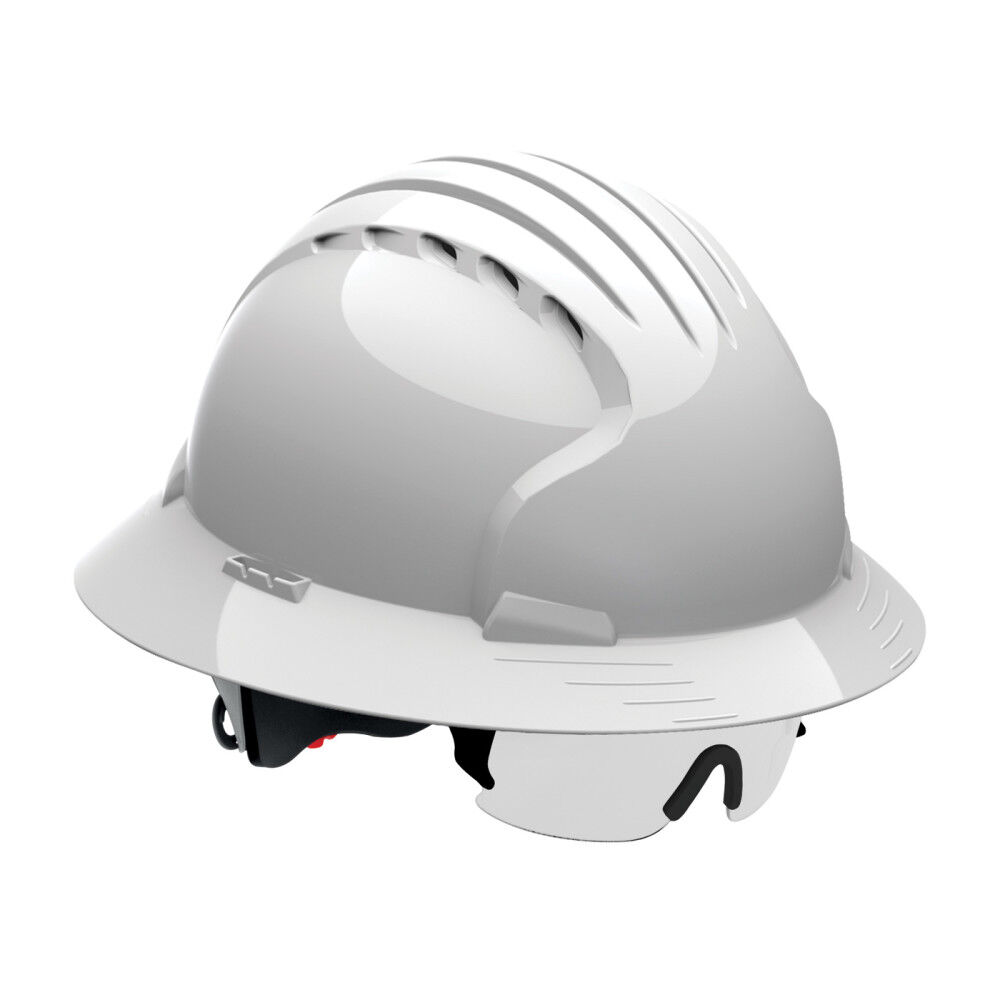 hard hat with retractable safety glasses