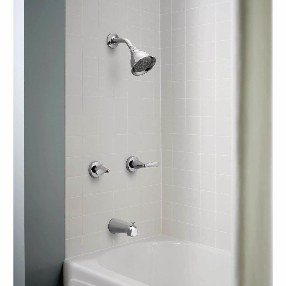 Moen Adler Tub/Shower Faucet 4" Spray Head Chrome 2 Handle 82602 from