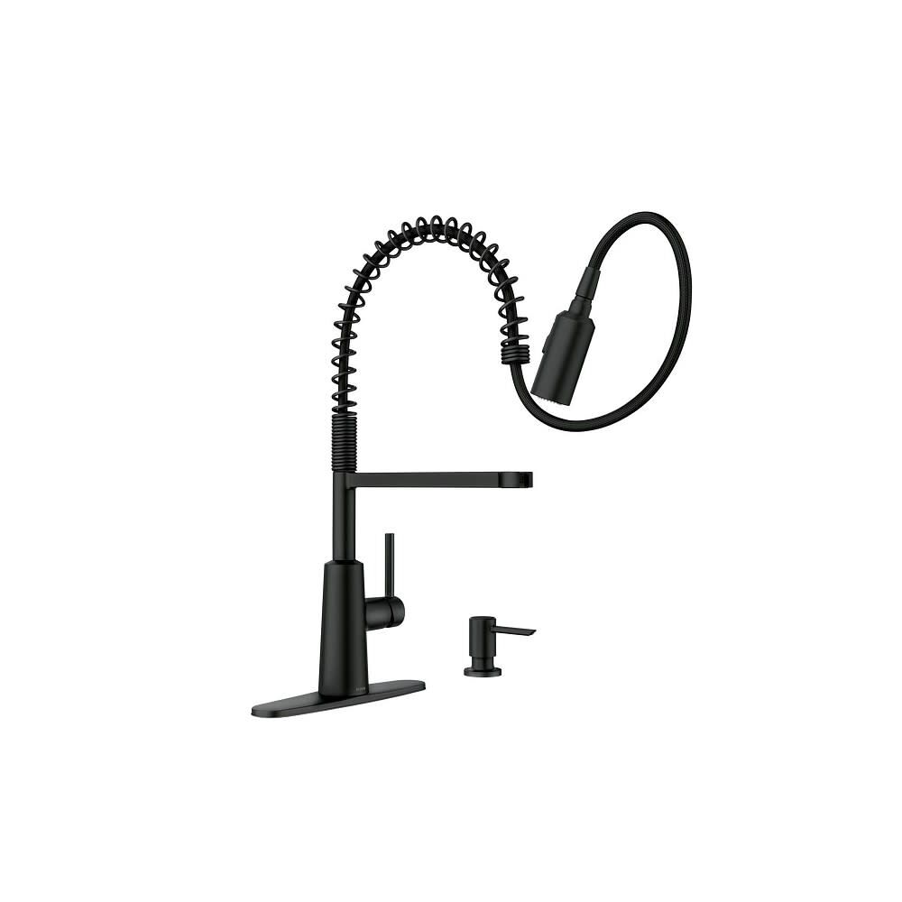Moen Nori Kitchen Faucet Matte Black Pre Rinse Spring Pulldown 87897BL