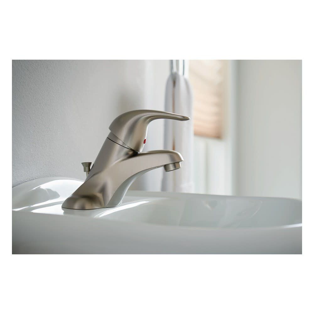 Moen Adler Bathroom Faucet Spot Resist Brushed Nickel Low Arc