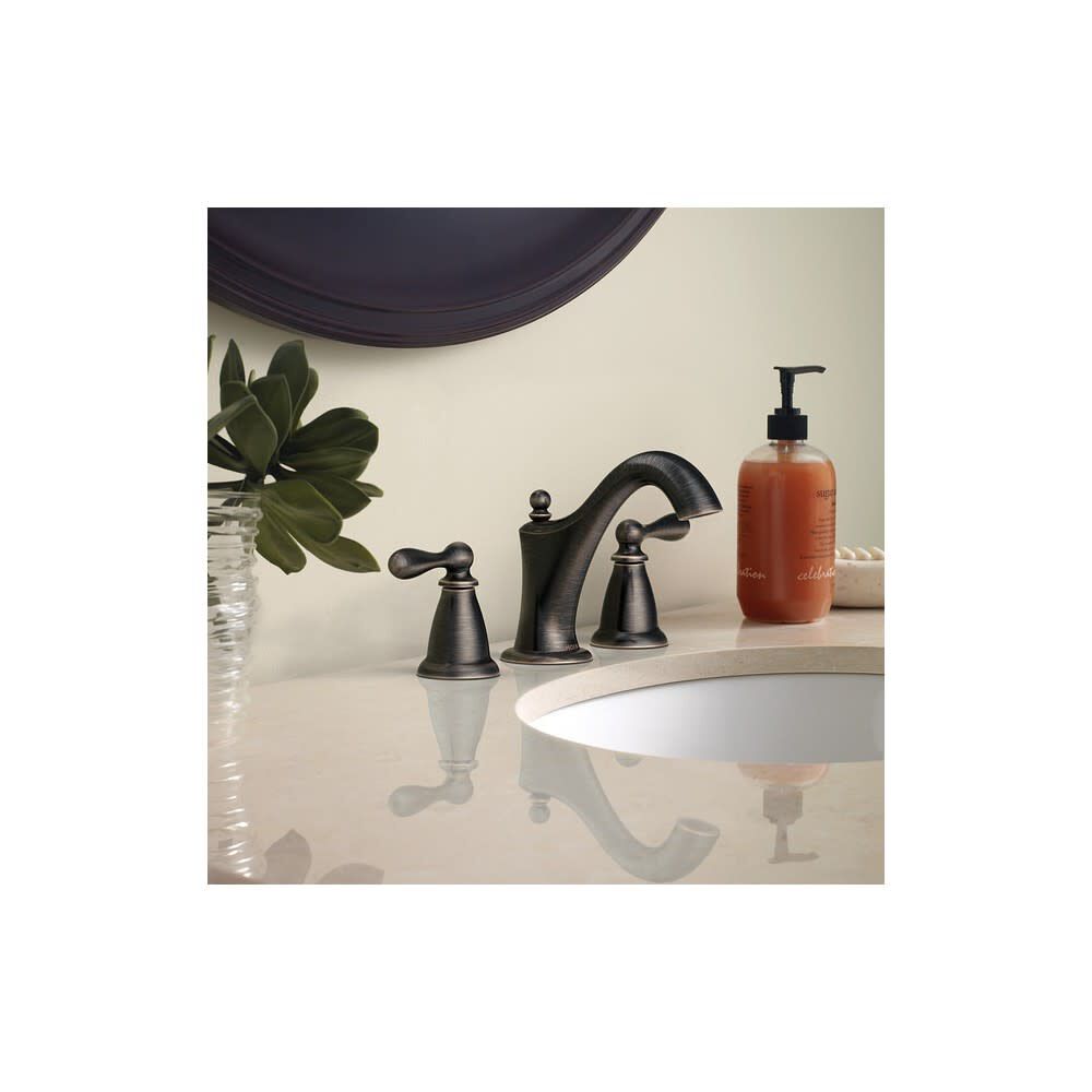 Moen Caldwell Bathroom Lavatory Faucet Bronze 2 Handle High Arc