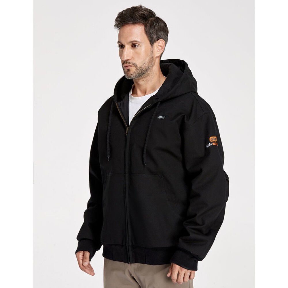 GEARWRENCH Mens Black Heated Canvas Jacket Kit Small GMJC03ABK03