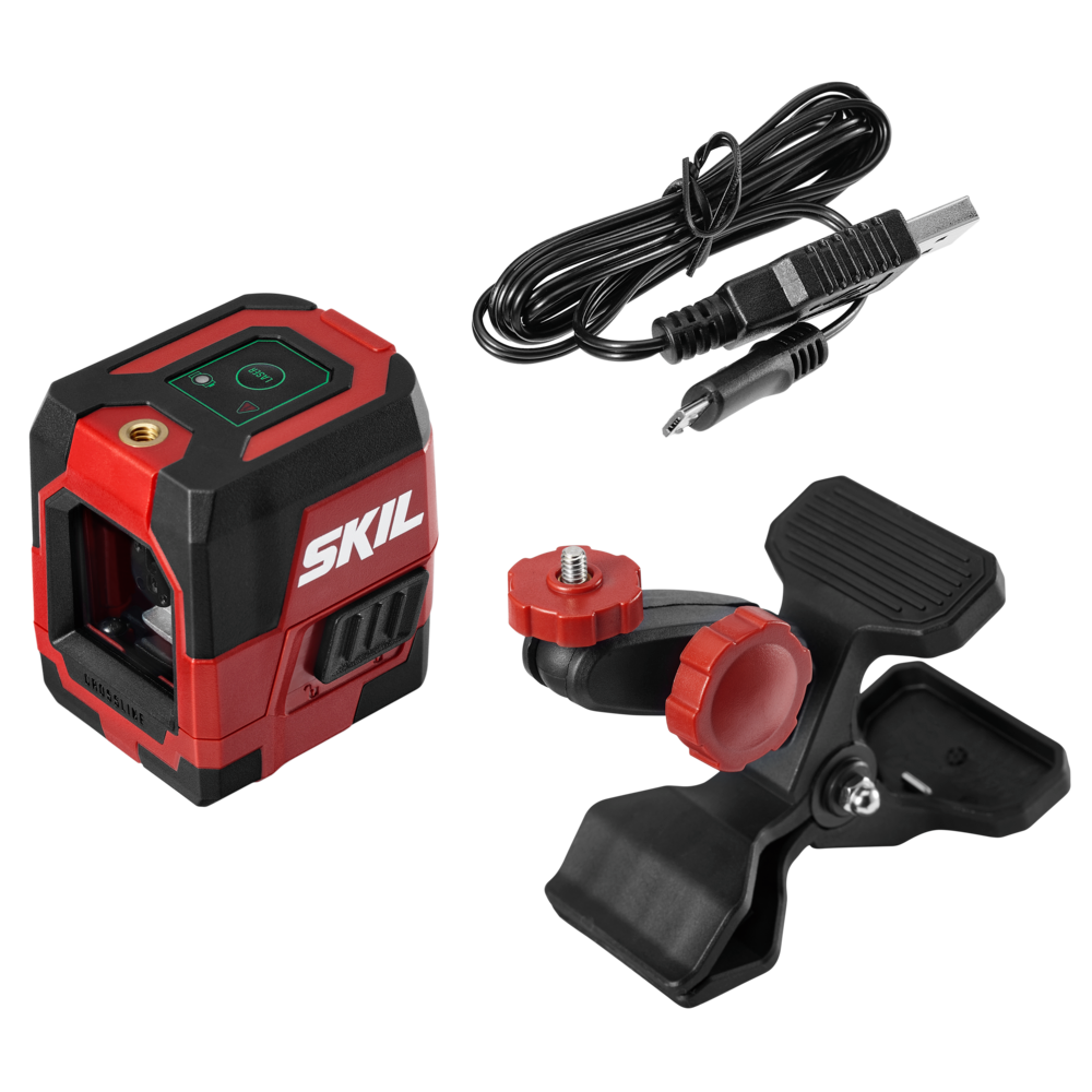 SKIL Green Cross Laser Level Self Leveling with Clamp LL9324G 01