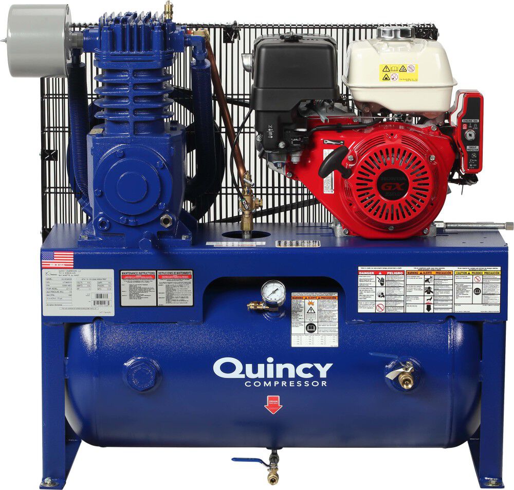 Quincy Air Compressor 13HP Honda 30 Gallon Horizontal