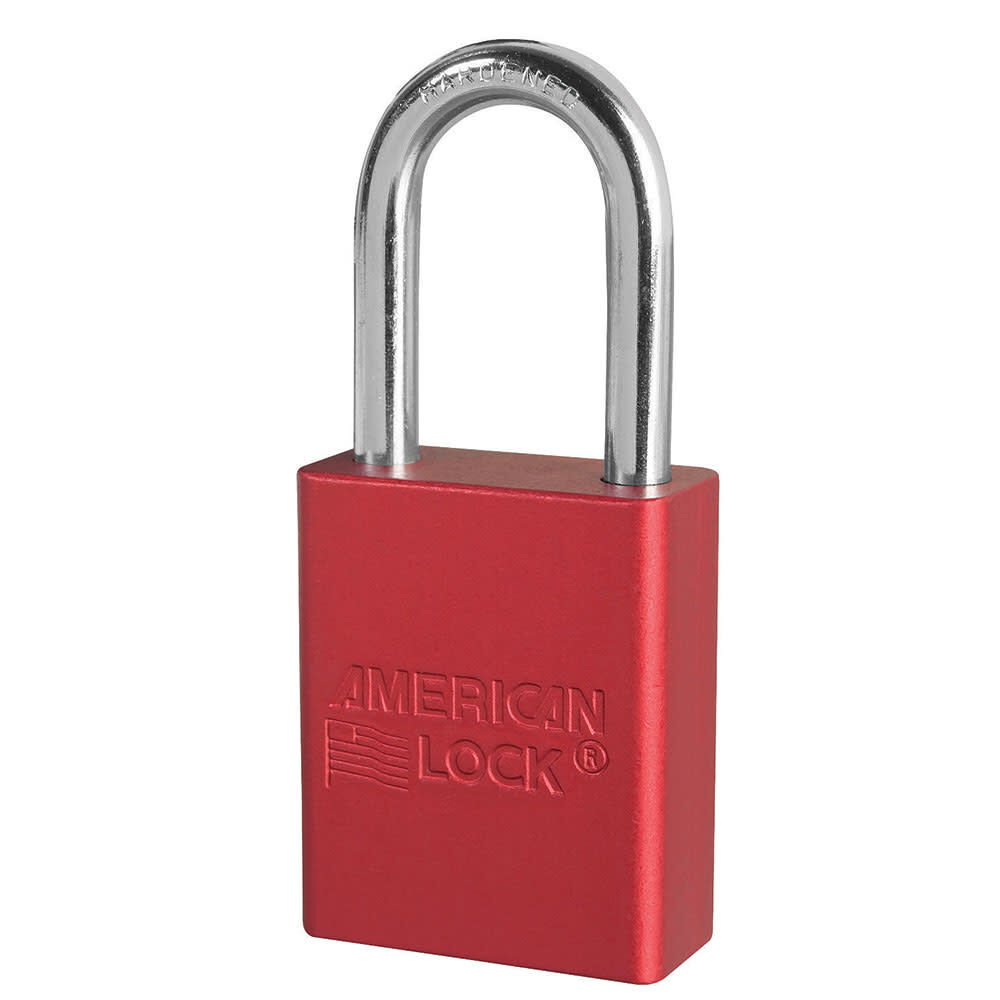 Master Lock Safety Lockout Padlock Anodized Solid Aluminum Red